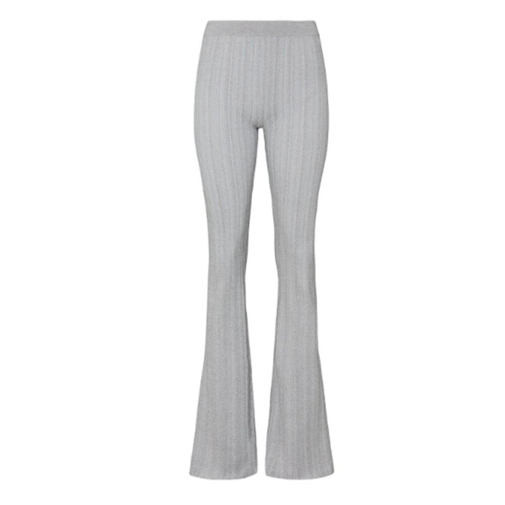 Derek‎ Lam 10 Crosby Rasia Knit Pants Silver Size Large